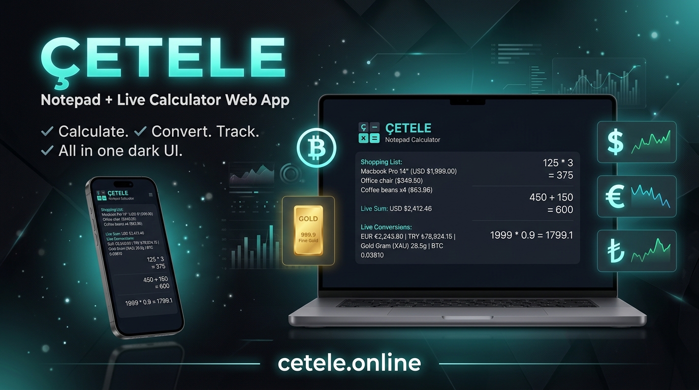 Show HN: Çetele – Open-source notepad calculator